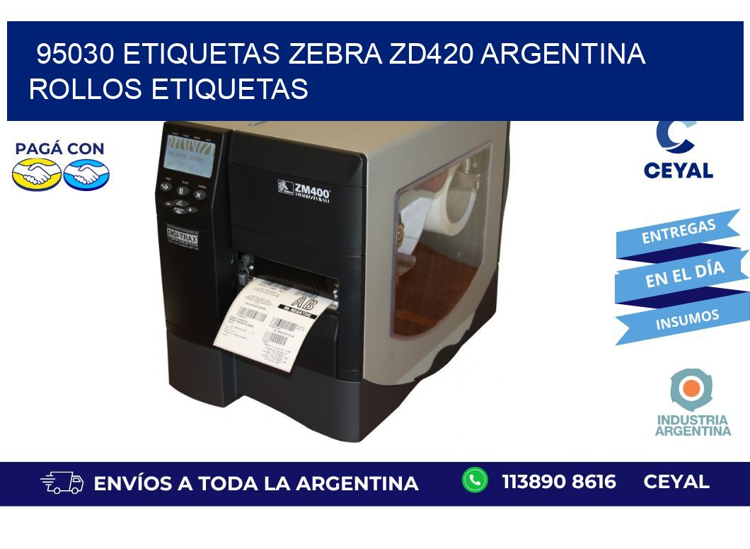 95030 etiquetas zebra zd420 argentina ROLLOS ETIQUETAS