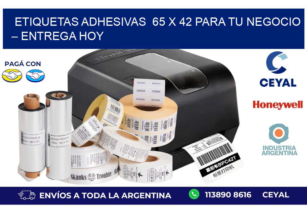 Etiquetas Adhesivas  65 x 42 para Tu Negocio – Entrega Hoy
