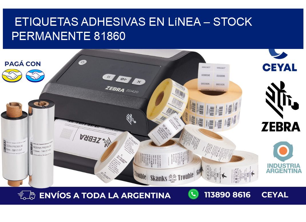 Etiquetas Adhesivas en Línea – Stock Permanente 81860