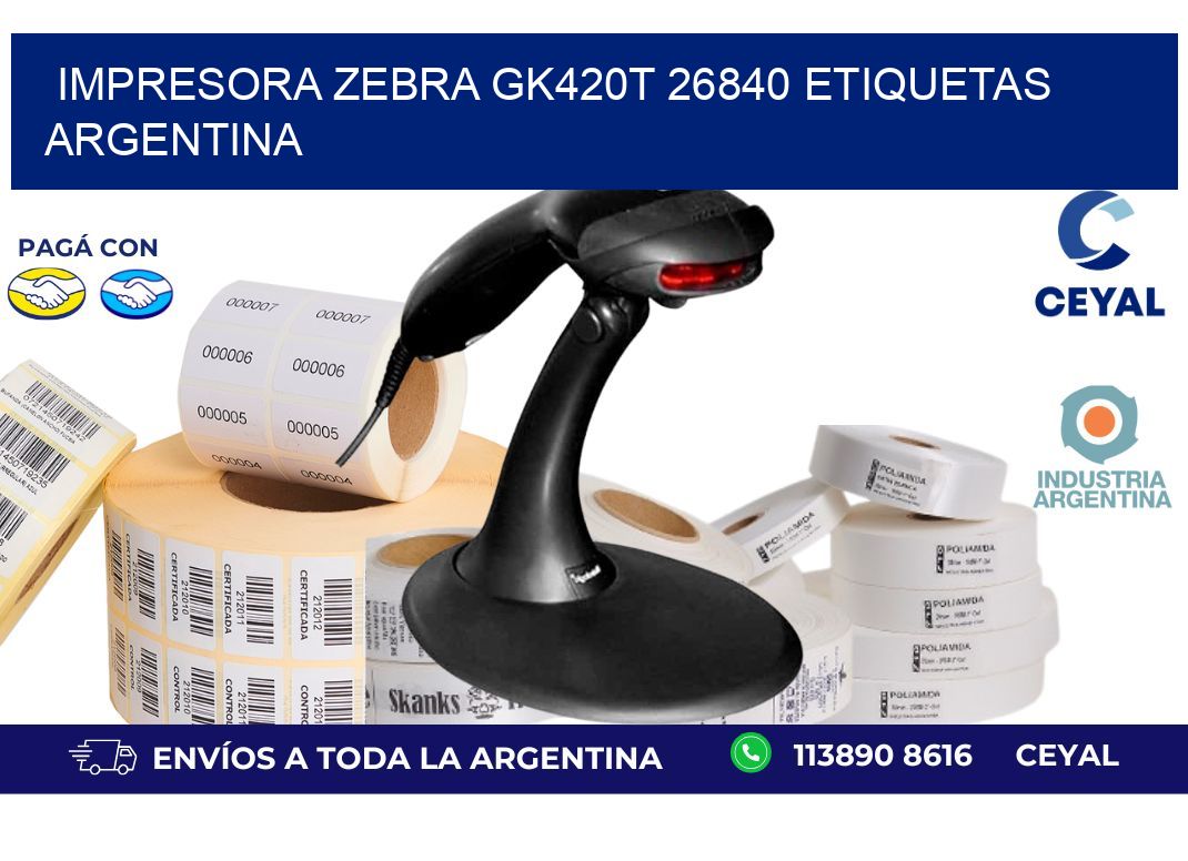 Impresora zebra gk420t 26840 etiquetas argentina