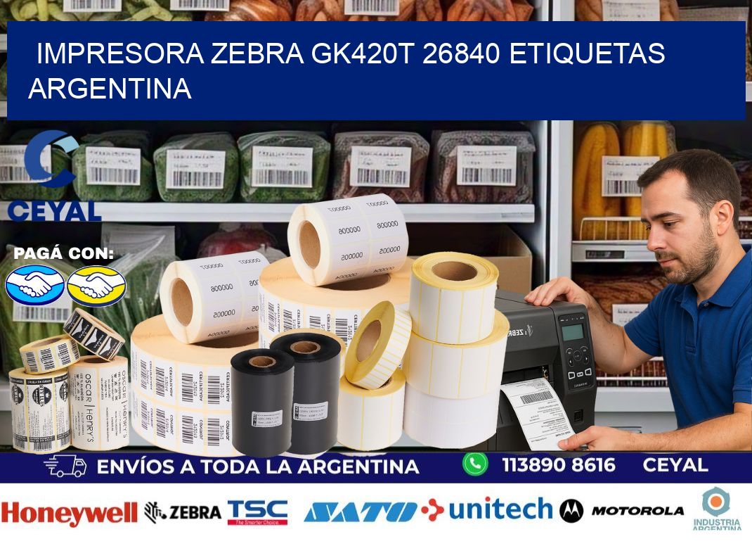 Impresora zebra gk420t 26840 etiquetas argentina