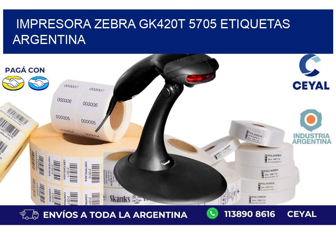Impresora zebra gk420t 5705 etiquetas argentina