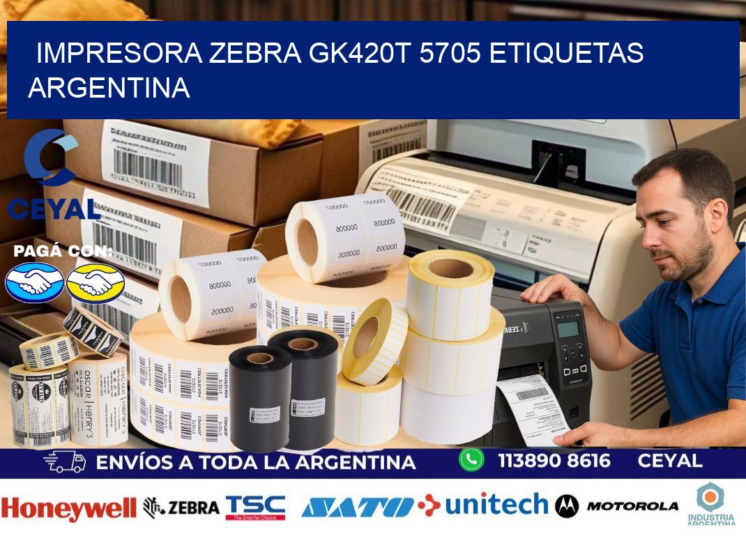 Impresora zebra gk420t 5705 etiquetas argentina
