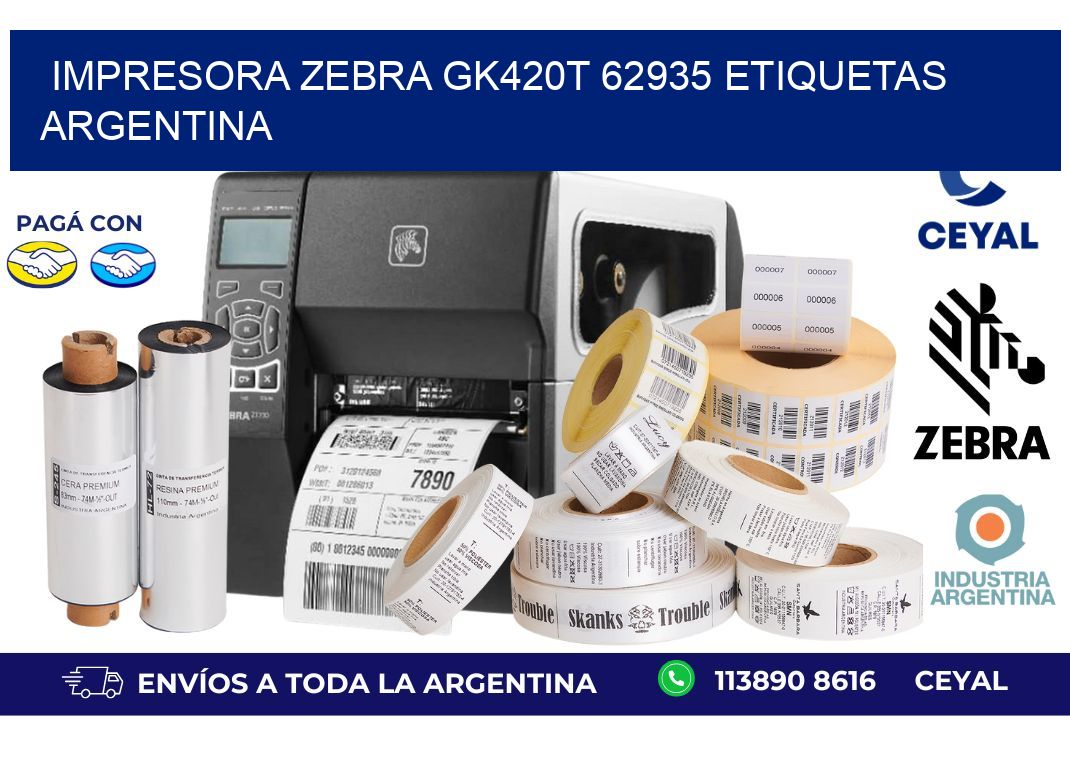 Impresora zebra gk420t 62935 etiquetas argentina
