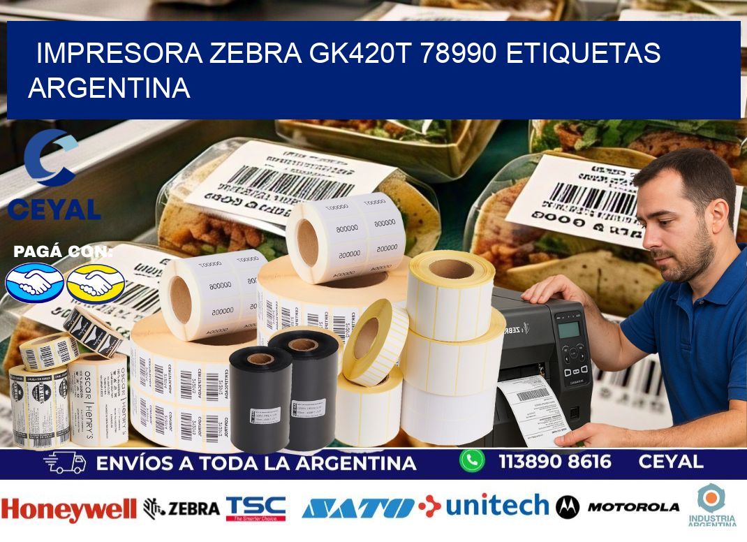 Impresora zebra gk420t 78990 etiquetas argentina