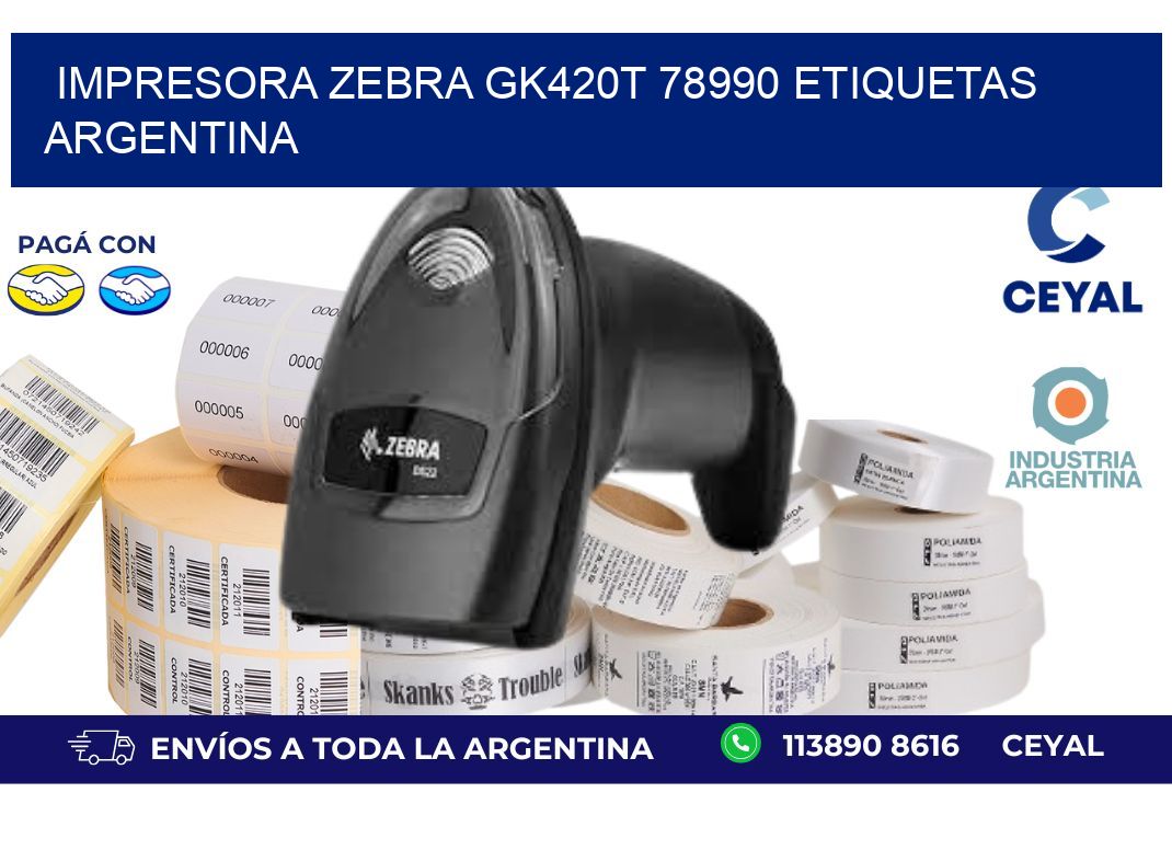 Impresora zebra gk420t 78990 etiquetas argentina