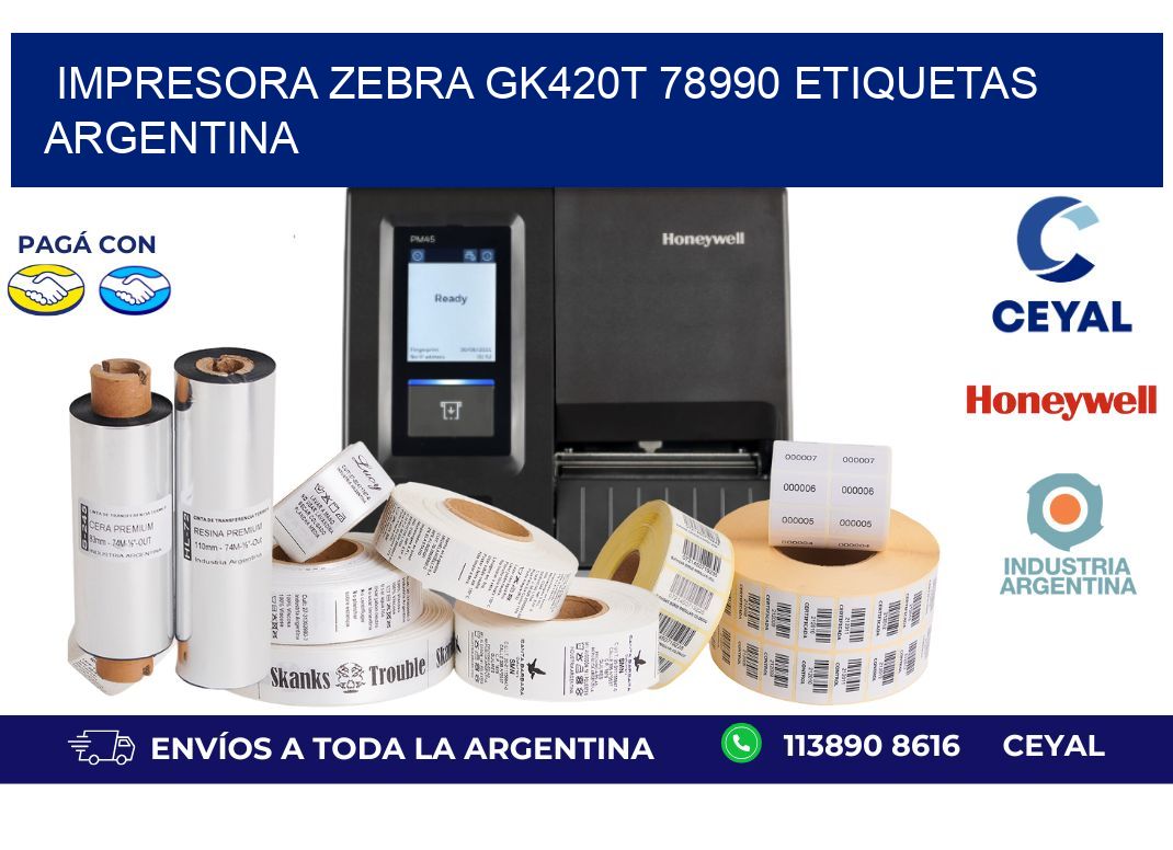 Impresora zebra gk420t 78990 etiquetas argentina