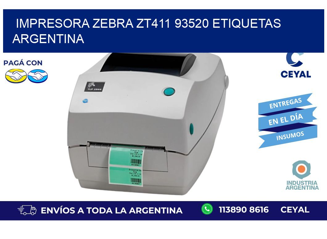 Impresora zebra zt411 93520 etiquetas argentina