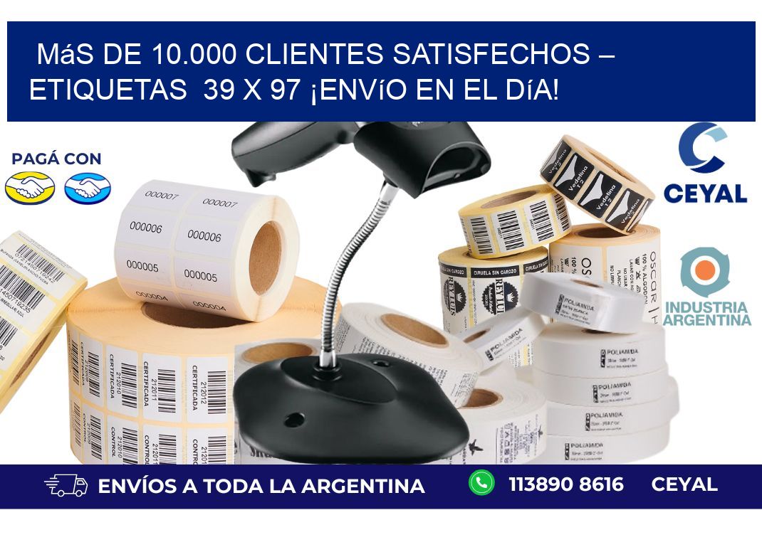 Más de 10.000 Clientes Satisfechos – Etiquetas  39 x 97 ¡Envío en el Día!