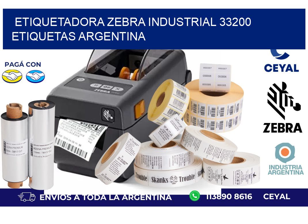 etiquetadora zebra industrial 33200 etiquetas argentina