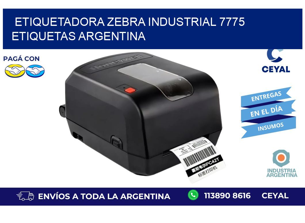 etiquetadora zebra industrial 7775 etiquetas argentina