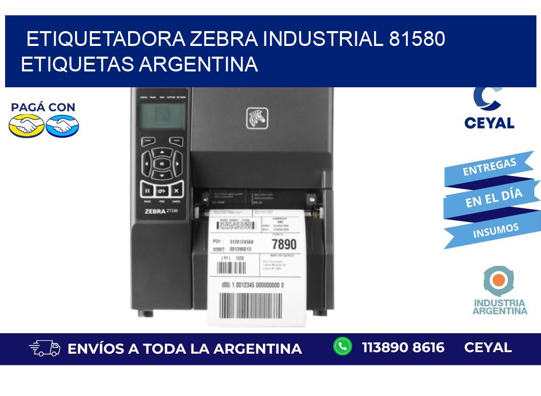 etiquetadora zebra industrial 81580 etiquetas argentina
