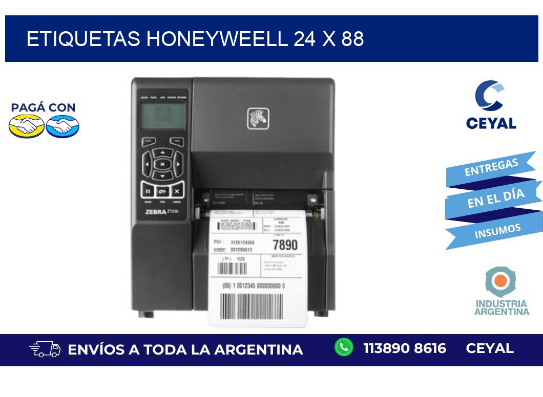 etiquetas honeyweell 24 x 88
