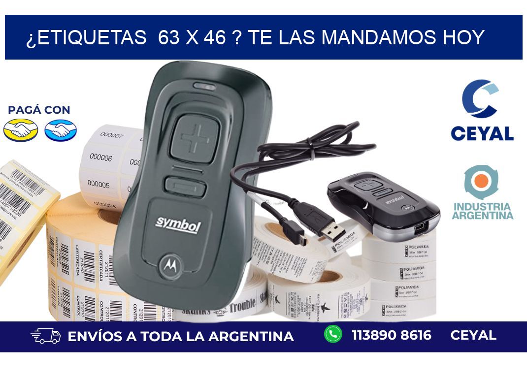 ¿Etiquetas  63 x 46 ? Te las Mandamos Hoy