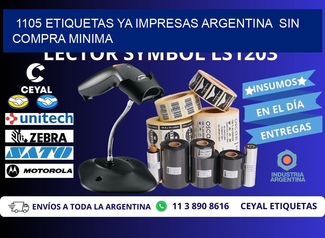 1105 ETIQUETAS YA IMPRESAS ARGENTINA SIN COMPRA MINIMA