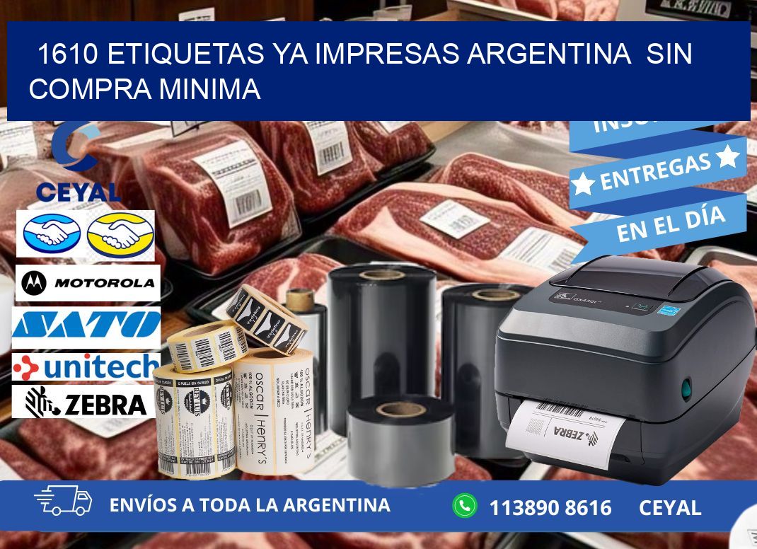 1610 ETIQUETAS YA IMPRESAS ARGENTINA SIN COMPRA MINIMA