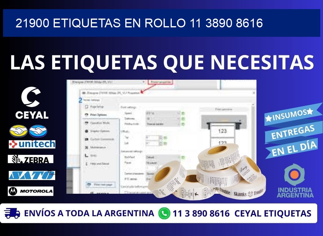 21900 ETIQUETAS EN ROLLO 11 3890 8616