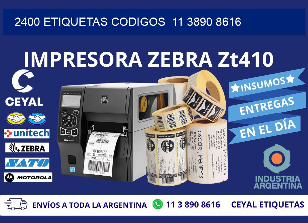 2400 ETIQUETAS CODIGOS  11 3890 8616
