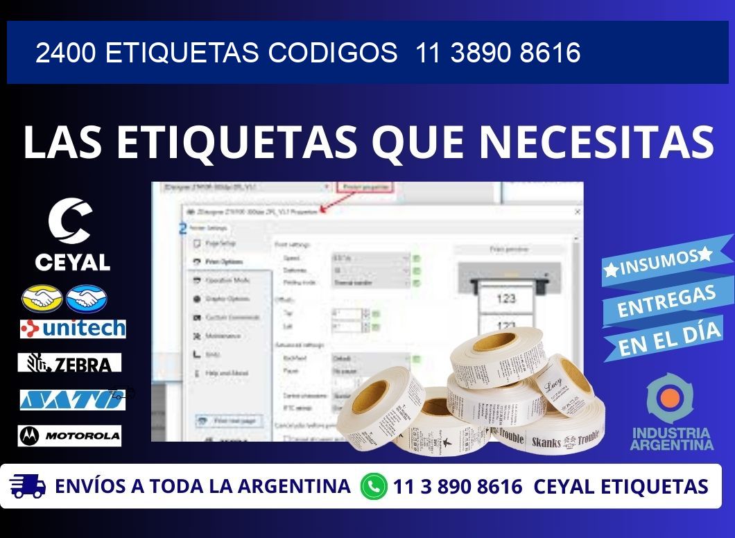 2400 ETIQUETAS CODIGOS  11 3890 8616