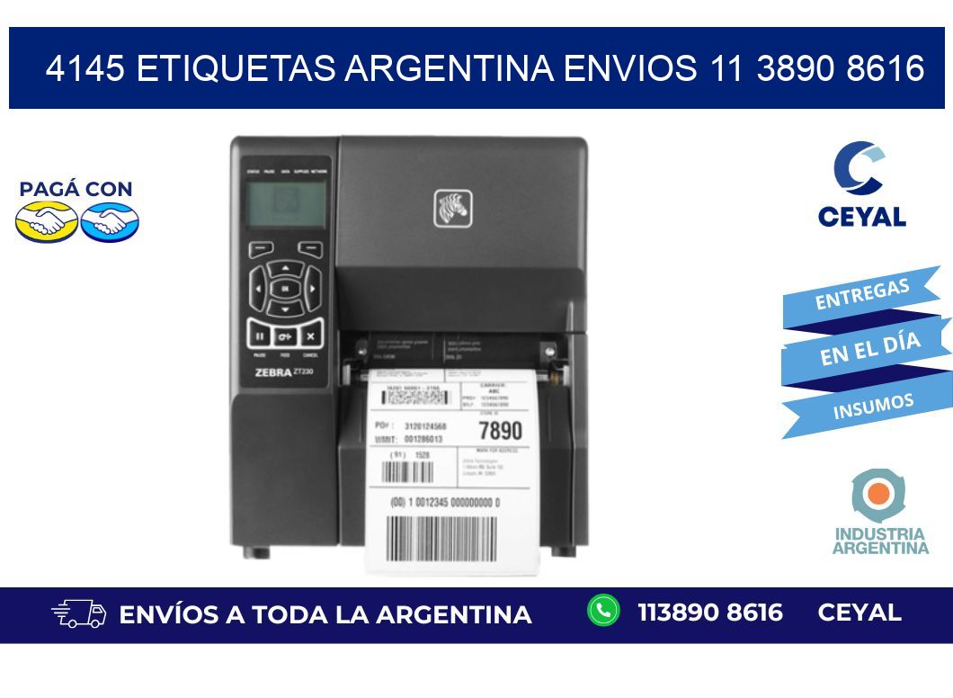 4145 ETIQUETAS ARGENTINA ENVIOS 11 3890 8616