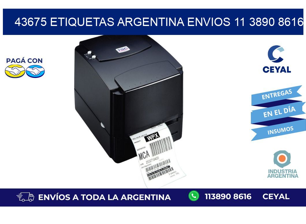 43675 ETIQUETAS ARGENTINA ENVIOS 11 3890 8616