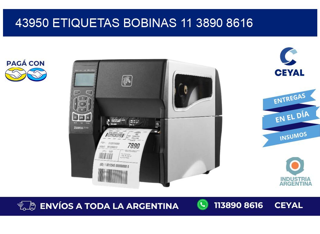 43950 ETIQUETAS BOBINAS 11 3890 8616