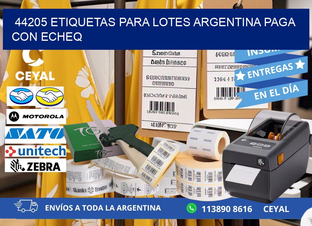 44205 ETIQUETAS PARA LOTES ARGENTINA PAGA CON ECHEQ