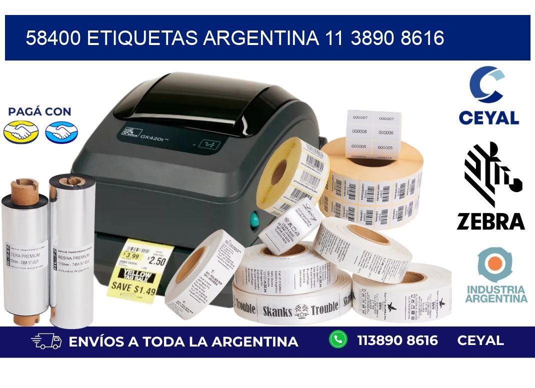58400 ETIQUETAS ARGENTINA 11 3890 8616