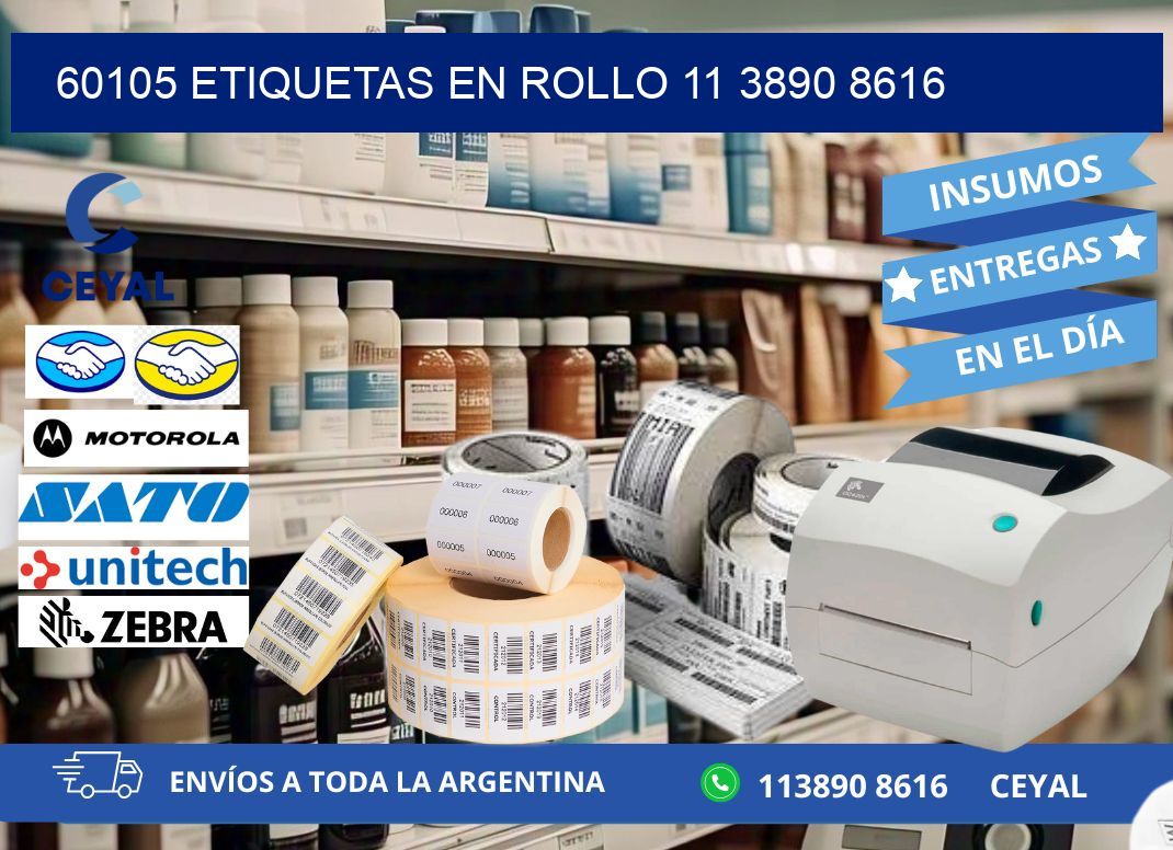 60105 ETIQUETAS EN ROLLO 11 3890 8616