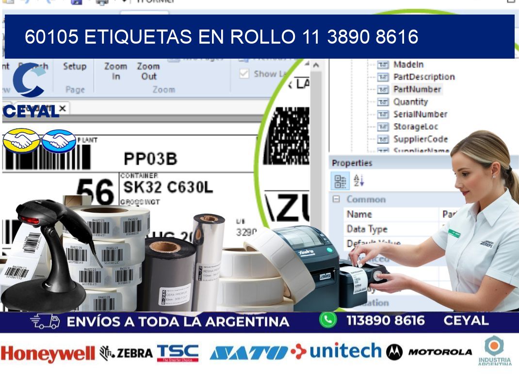 60105 ETIQUETAS EN ROLLO 11 3890 8616