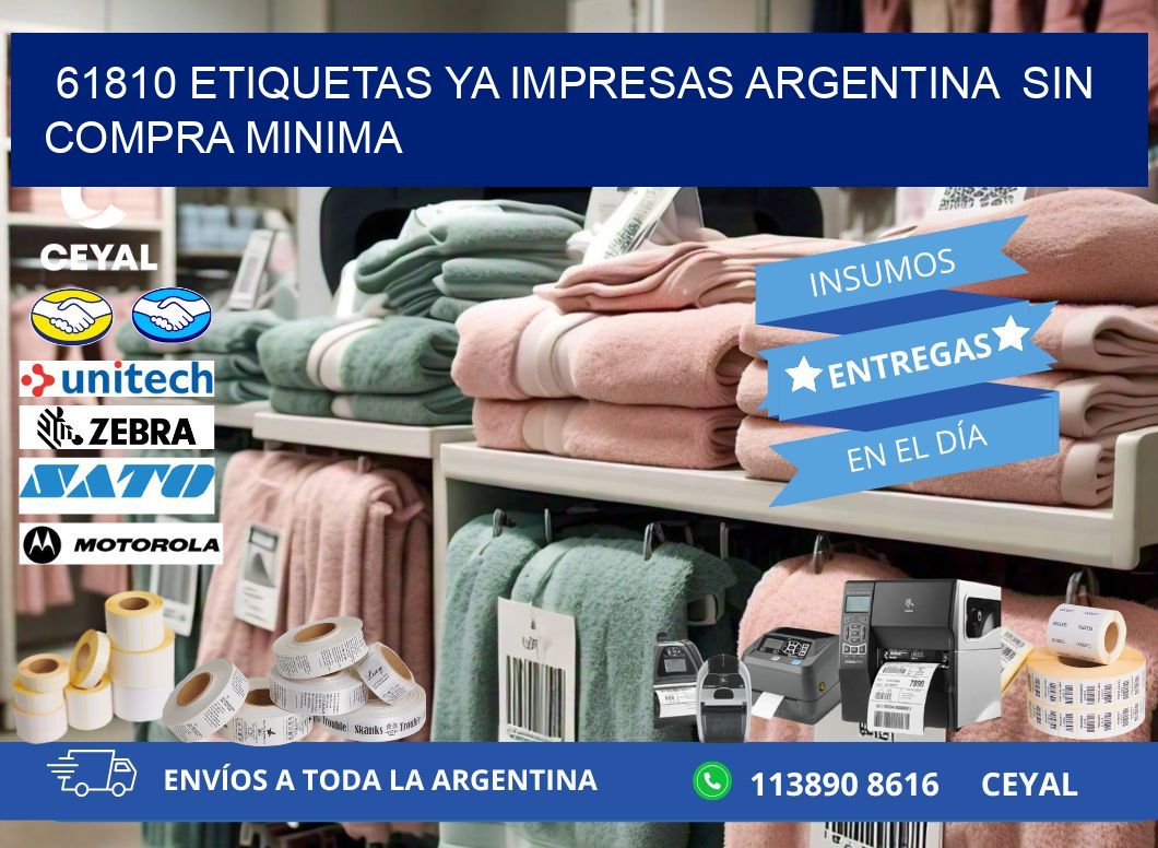 61810 ETIQUETAS YA IMPRESAS ARGENTINA  SIN COMPRA MINIMA
