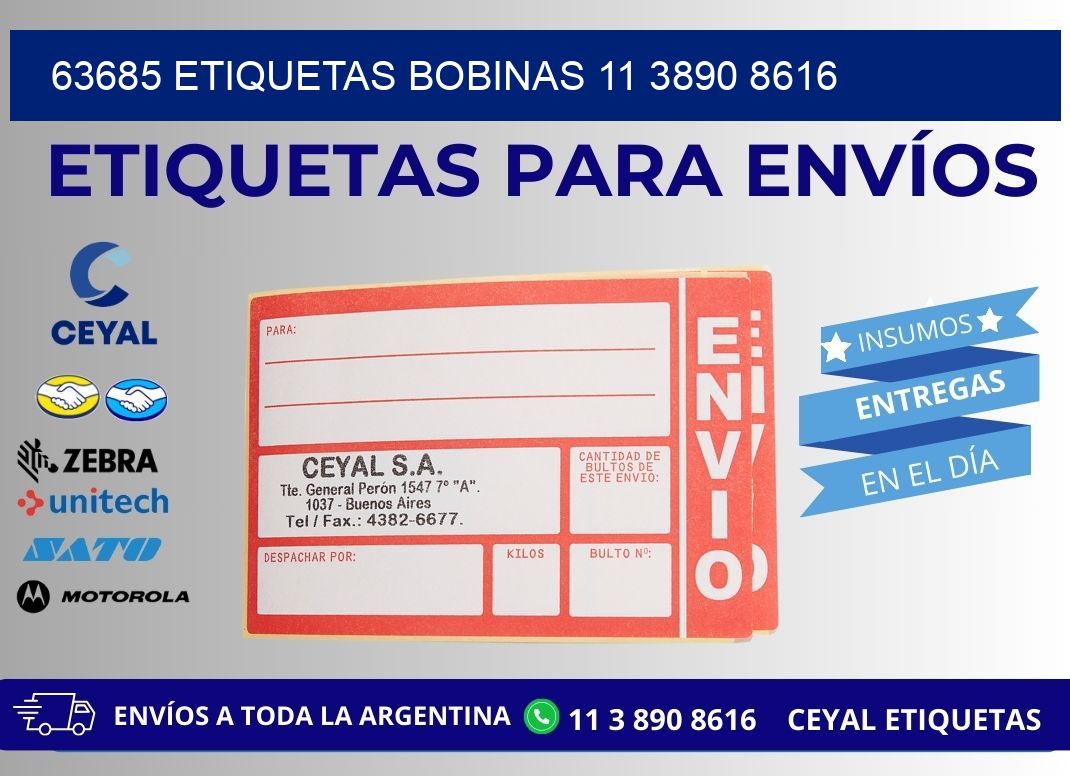 63685 ETIQUETAS BOBINAS 11 3890 8616