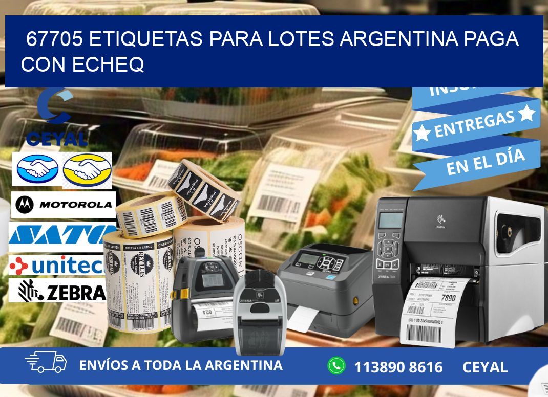 67705 ETIQUETAS PARA LOTES ARGENTINA PAGA CON ECHEQ