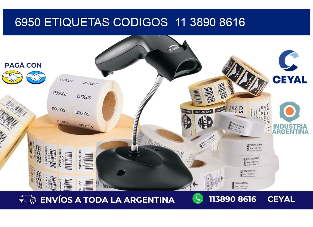 6950 ETIQUETAS CODIGOS  11 3890 8616