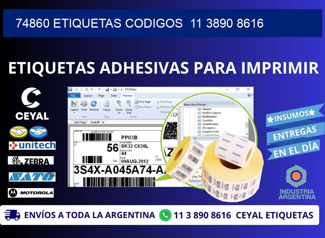 74860 ETIQUETAS CODIGOS  11 3890 8616