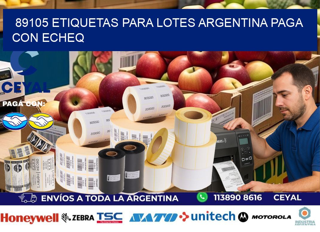 89105 ETIQUETAS PARA LOTES ARGENTINA PAGA CON ECHEQ