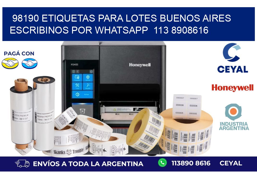 98190 ETIQUETAS PARA LOTES BUENOS AIRES ESCRIBINOS POR WHATSAPP  113 8908616