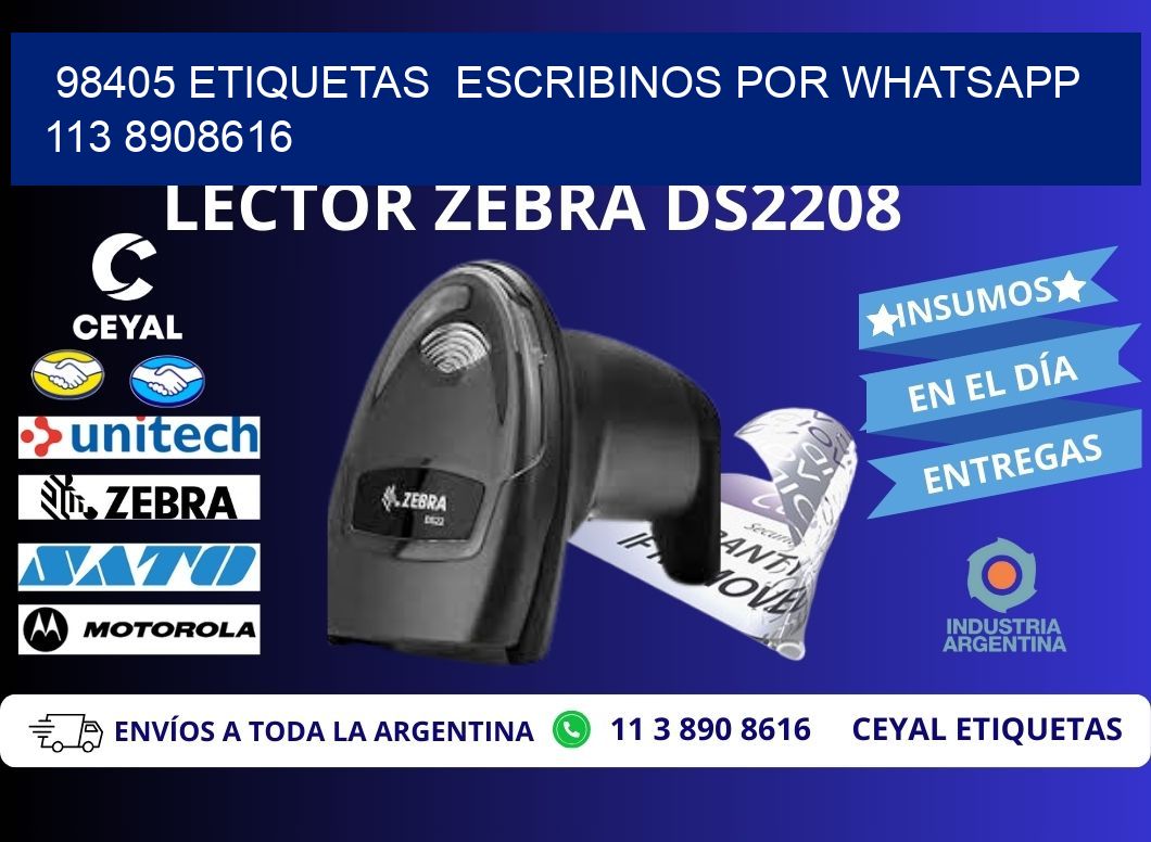 98405 ETIQUETAS  ESCRIBINOS POR WHATSAPP  113 8908616