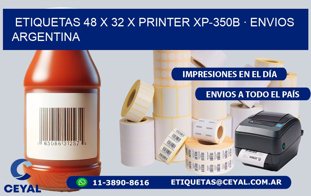 ETIQUETAS 48 x 32 X PRINTER XP-350B · ENVIOS ARGENTINA