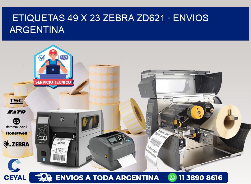 ETIQUETAS 49 x 23 ZEBRA ZD621 · ENVIOS ARGENTINA
