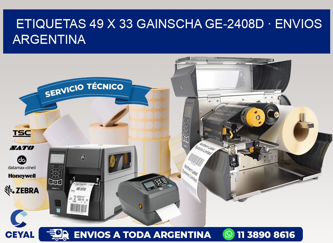 ETIQUETAS 49 x 33 GAINSCHA GE-2408D · ENVIOS ARGENTINA