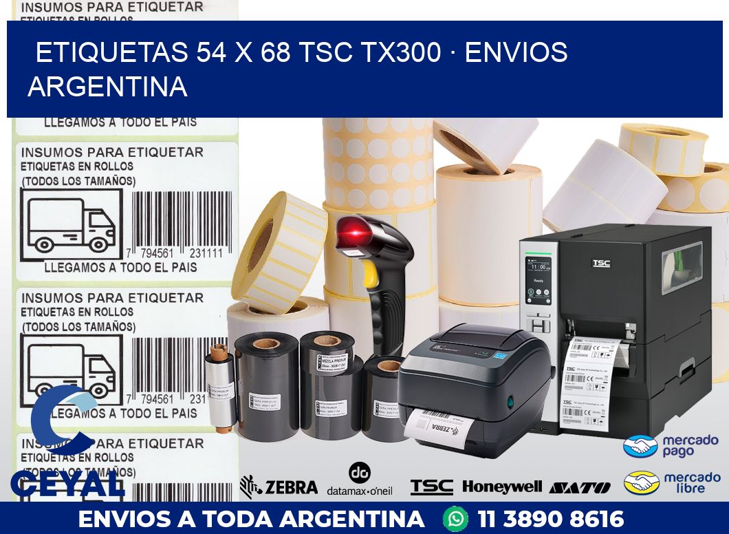 ETIQUETAS 54 x 68 TSC TX300 · ENVIOS ARGENTINA