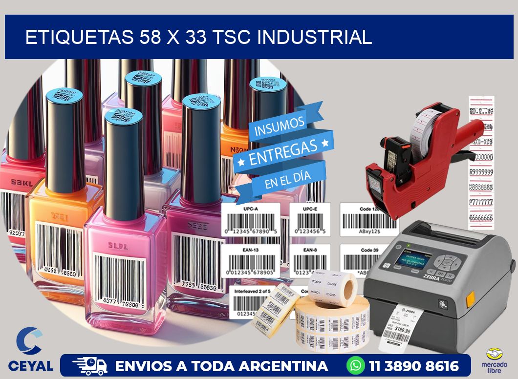 ETIQUETAS 58 x 33 TSC INDUSTRIAL