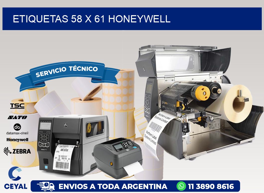 ETIQUETAS 58 x 61 HONEYWELL