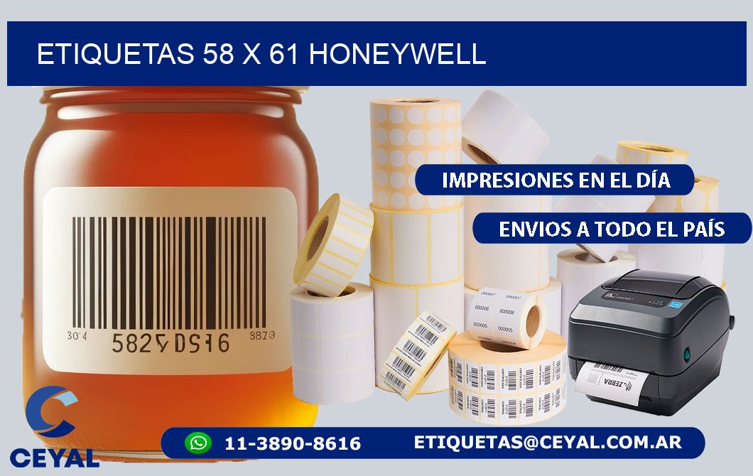 ETIQUETAS 58 x 61 HONEYWELL