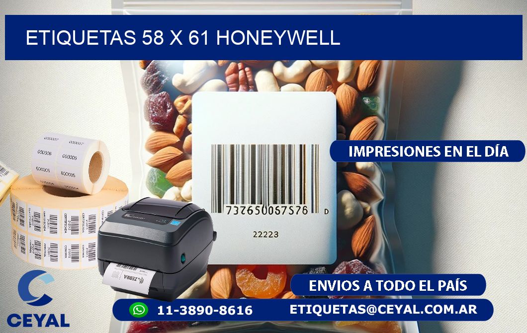 ETIQUETAS 58 x 61 HONEYWELL