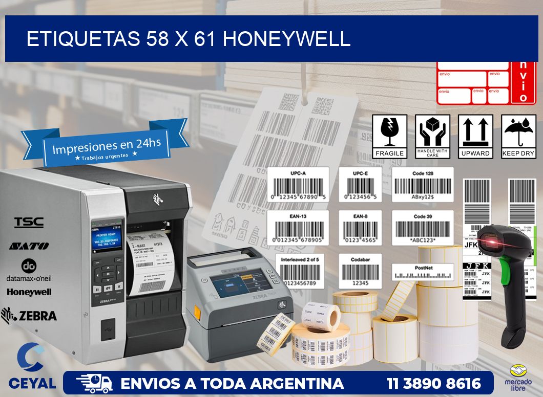 ETIQUETAS 58 x 61 HONEYWELL