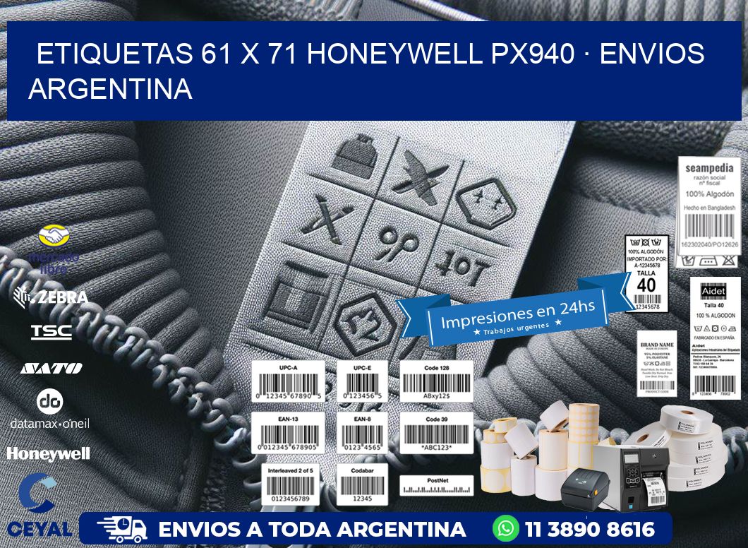 ETIQUETAS 61 x 71 HONEYWELL PX940 · ENVIOS ARGENTINA