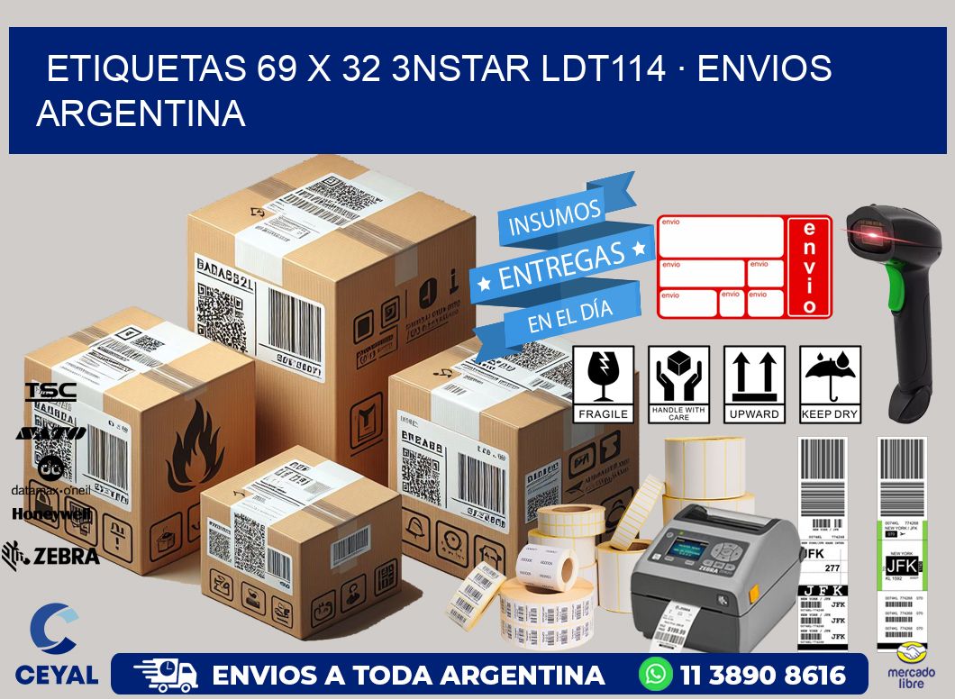 ETIQUETAS 69 x 32 3NSTAR LDT114 · ENVIOS ARGENTINA