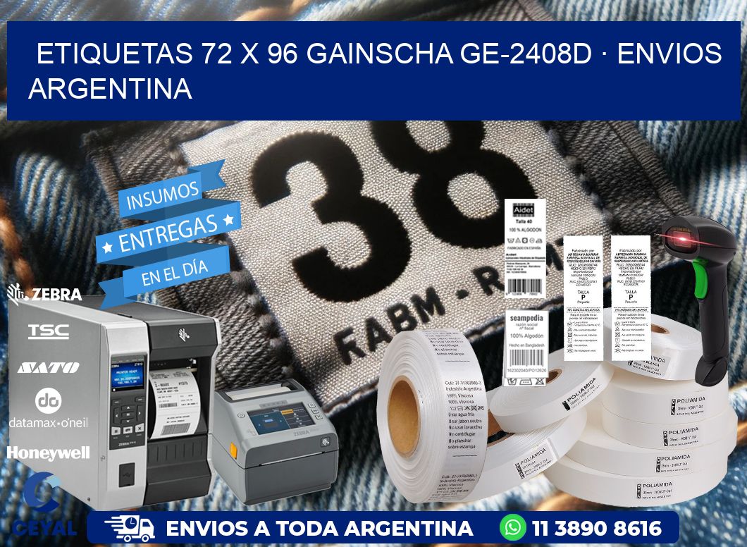 ETIQUETAS 72 x 96 GAINSCHA GE-2408D · ENVIOS ARGENTINA